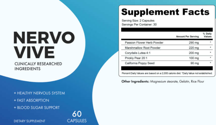 Nervovive - supplement facts