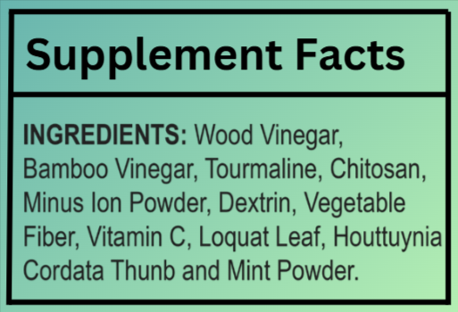 Xitox Foot Pads supplement facts