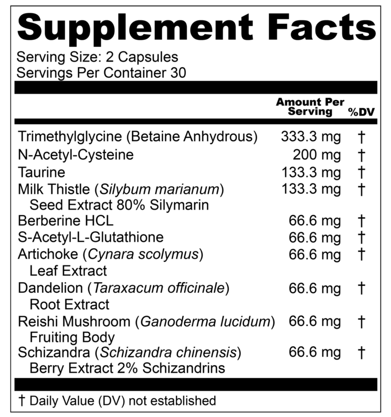 UpWellness Ultra Liver supplement facts